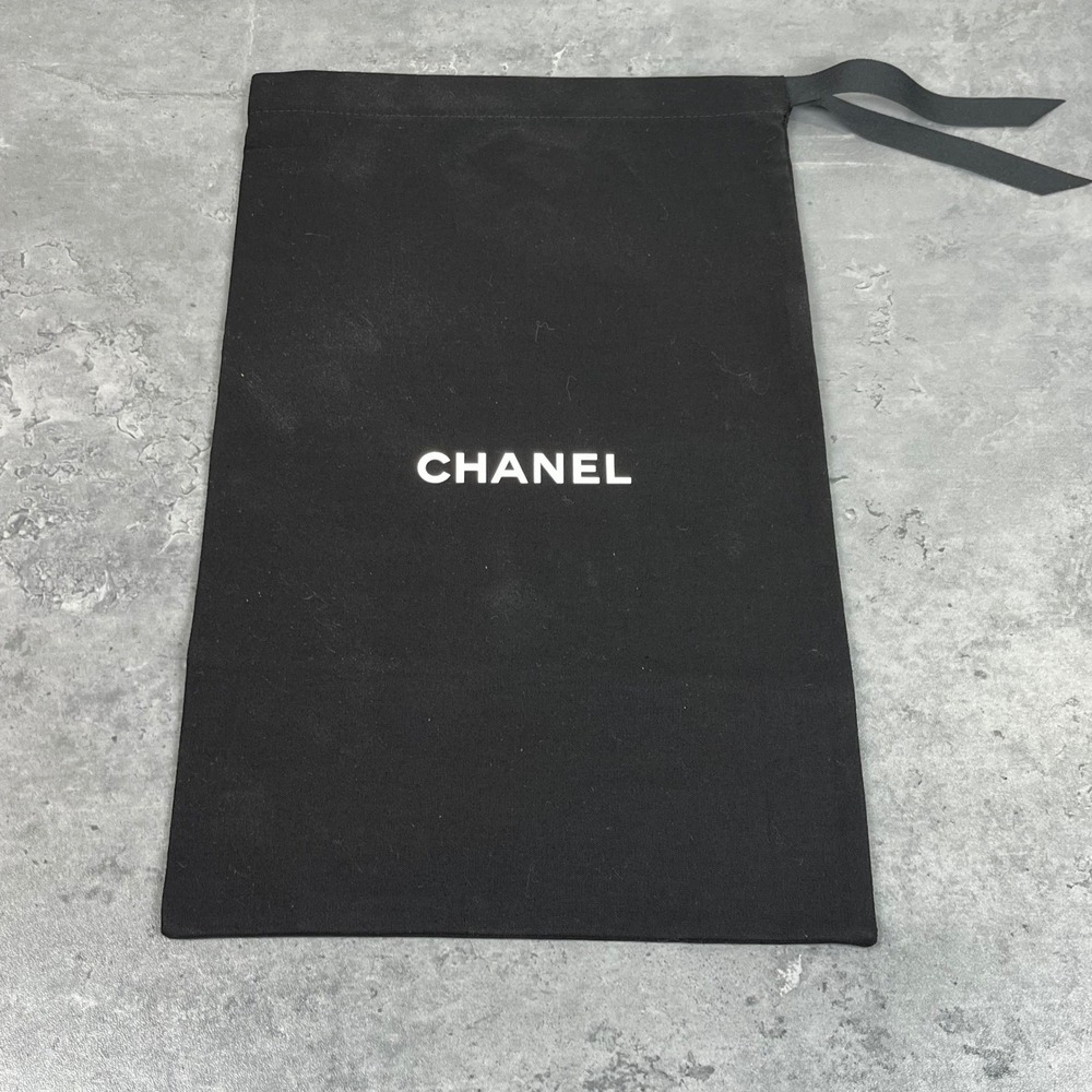 Authentic CHANEL Drawstring Dust Bag 13x8 Black EUC